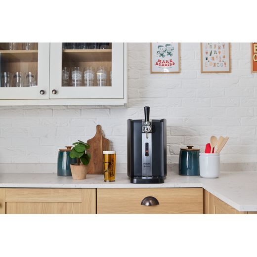 PerfectDraft Draft Beer Dispenser - lifestyle - dispenser with glass of beer in kitchen